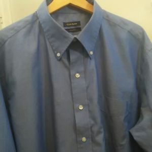 Club Room Blue Iron Free Cotton Shirt 17.5/34-35